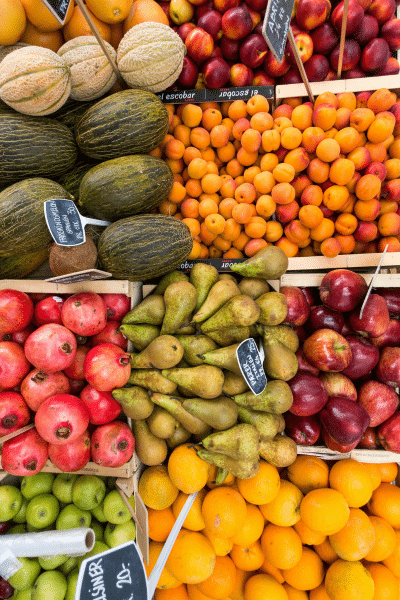 Fruit et légumes sur un marché